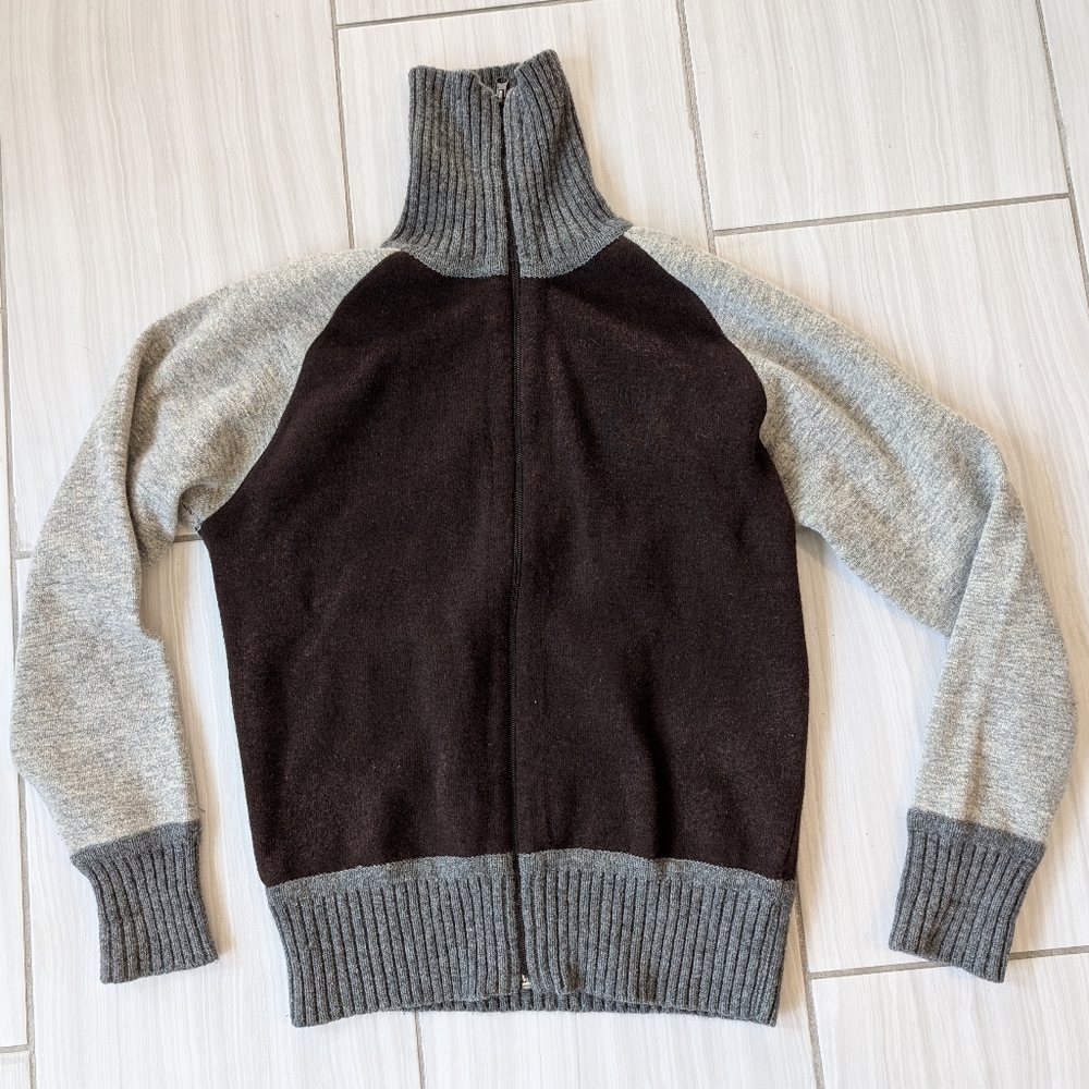 Scotch & Soda Men Medium Lambswool Sweater Cardigan Bomber Jacket Wool Full Zip